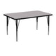 Gray |#| 30inchW x 48inchL Rectangular Grey Thermal Laminate Adjustable Activity Table