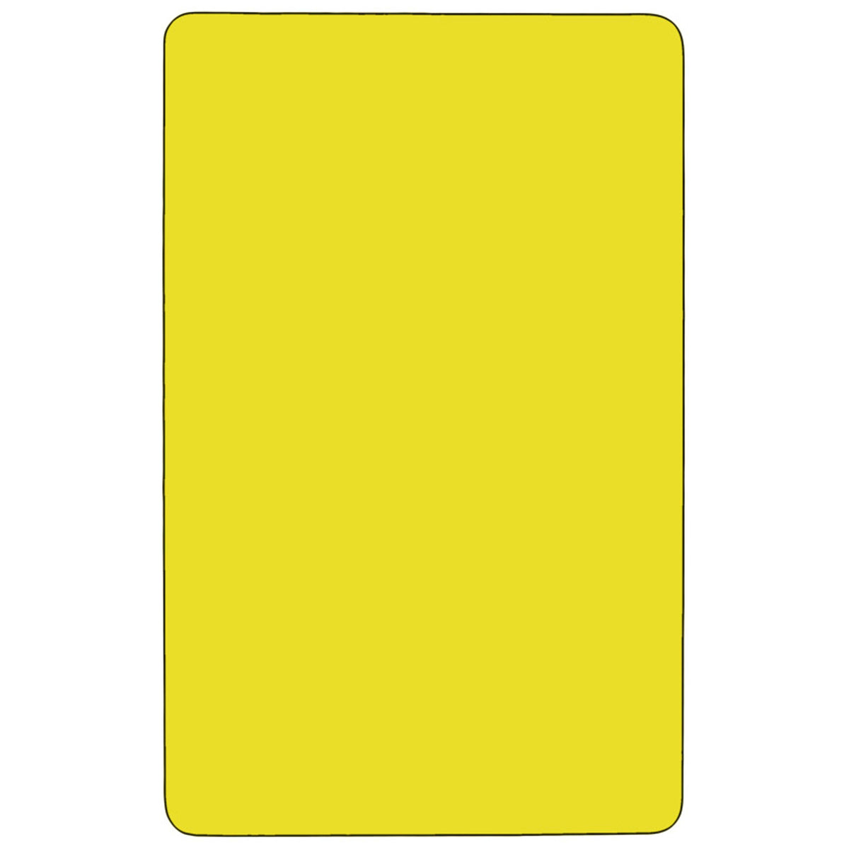 Yellow |#| 30inchW x 60inchL REC Yellow HP Laminate Activity Table - Height Adjustable Legs