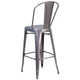 30inch High Clear Coated Indoor Barstool with Back
