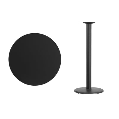 30'' Round Laminate Table Top with 18'' Round Bar Height Table Base