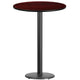 Mahogany |#| 30inch Round Mahogany Laminate Table Top with 18inch Round Bar Height Table Base