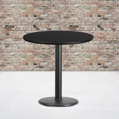 30'' Round Laminate Table Top with 18'' Round Table Height Base - View 2