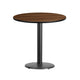 Walnut |#| 30inch Round Walnut Laminate Table Top with 18inch Round Table Height Base