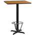 30'' Square Laminate Table Top with 22'' x 22'' Bar Height Table Base and Foot Ring