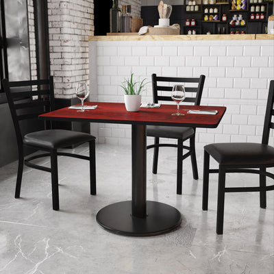 30'' x 42'' Rectangular Laminate Table Top with 24'' Round Table Height Base - View 2