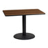 30'' x 42'' Rectangular Laminate Table Top with 24'' Round Table Height Base