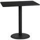 Black |#| 30inch x 48inch Rectangular Black Laminate Table Top & 24inch Round Bar Height Table Base