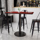 Mahogany |#| 30inch x 48inch Mahogany Laminate Table Top with 24inch Round Bar Height Table Base