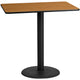 Natural |#| 30inch x 48inch Natural Laminate Table Top with 24inch Round Bar Height Table Base