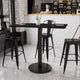 Black |#| 30inch x 48inch Rectangular Black Laminate Table Top & 24inch Round Bar Height Table Base