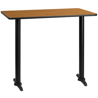 30'' x 48'' Rectangular Laminate Table Top with 5'' x 22'' Bar Height Table Bases