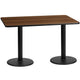 Walnut |#| 30inch x 60inch Rectangular Walnut Laminate Table Top & 18inch Round Table Height Bases