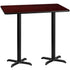 30'' x 60'' Rectangular Laminate Table Top with 22'' x 22'' Bar Height Table Bases