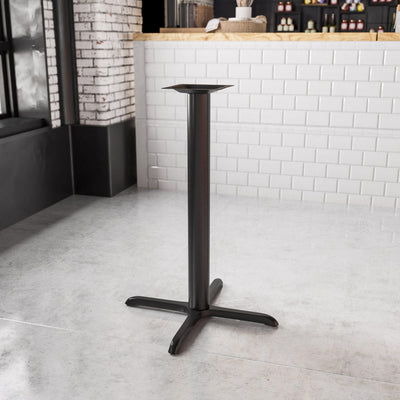 33'' x 33'' Restaurant Table X-Base with 4'' Dia. Bar Height Column