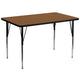 Oak |#| 36inchW x 72inchL Rectangular Oak HP Laminate Activity Table - Height Adjustable Legs