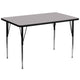 Gray |#| 36inchW x 72inchL Rectangular Grey Thermal Laminate Adjustable Activity Table