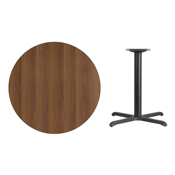 Natural |#| 36inch Round Natural Laminate Table Top with 30inch x 30inch Table Height Base