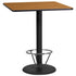 36'' Square Laminate Table Top with 24'' Round Bar Height Table Base and Foot Ring