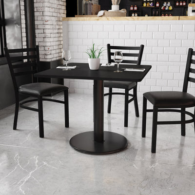 36'' Square Laminate Table Top with 24'' Round Table Height Base - View 2
