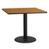36'' Square Laminate Table Top with 24'' Round Table Height Base