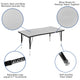 Grey |#| 3 Piece 76inch Oval Wave Flexible Grey Kids Adjustable Activity Table Set