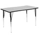 Grey |#| 3 Piece 76inch Oval Wave Flexible Grey Adjustable Activity Table Set