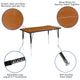 Oak |#| 3 Piece 76inch Oval Wave Flexible Oak Adjustable Activity Table Set