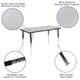 Grey |#| 3 Piece 76inch Oval Wave Flexible Grey Adjustable Activity Table Set