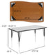 Grey |#| 3 Piece 76inch Oval Wave Flexible Grey Adjustable Activity Table Set