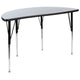Grey |#| 3 Piece 76inch Oval Wave Flexible Grey Adjustable Activity Table Set