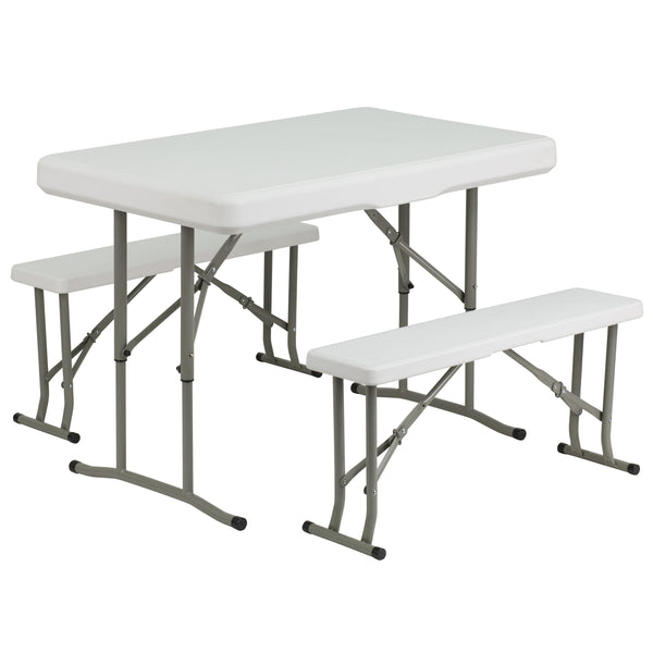 Plastic Fold Table-2 Benches DAD-YCZ-103- – Church Chairs 4 Less