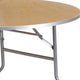4-Foot Round HEAVY DUTY Birchwood Folding Banquet Table with METAL Edges