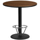 Walnut |#| 42inch Round Walnut Laminate Table Top & 24inch Round Bar Height Base with Foot Ring