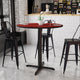 Mahogany |#| 42inch Round Mahogany Laminate Table Top with 33inch x 33inch Bar Height Table Base