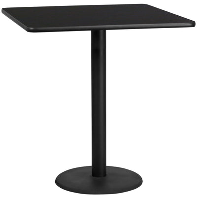 42'' Square Laminate Table Top with 24'' Round Bar Height Table Base - View 1