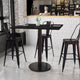 Black |#| 42inch Square Black Laminate Table Top with 24inch Round Bar Height Table Base