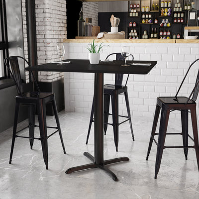 42'' Square Laminate Table Top with 33'' x 33'' Bar Height Table Base - View 2
