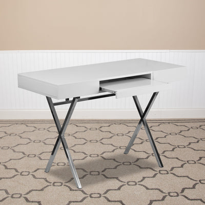 44.25''W x 21.625''D Computer Desk with Keyboard Tray and Drawers - View 2