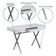 44.25inchW x 21.625inchD White Computer Desk with Keyboard Tray and Drawers