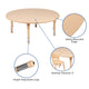 Natural |#| 45inch Round Natural Plastic Height Adjustable Activity Table Set with 4 Chairs