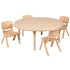 45" Round Plastic Height Adjustable Activity Table Set with 4 Chairs