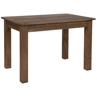 46" x 30" Rectangular Solid Pine Farm Dining Table - View 1
