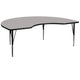 Gray |#| 48inchW x 72inchL Kidney Grey HP Laminate Activity Table - Height Adjustable Legs