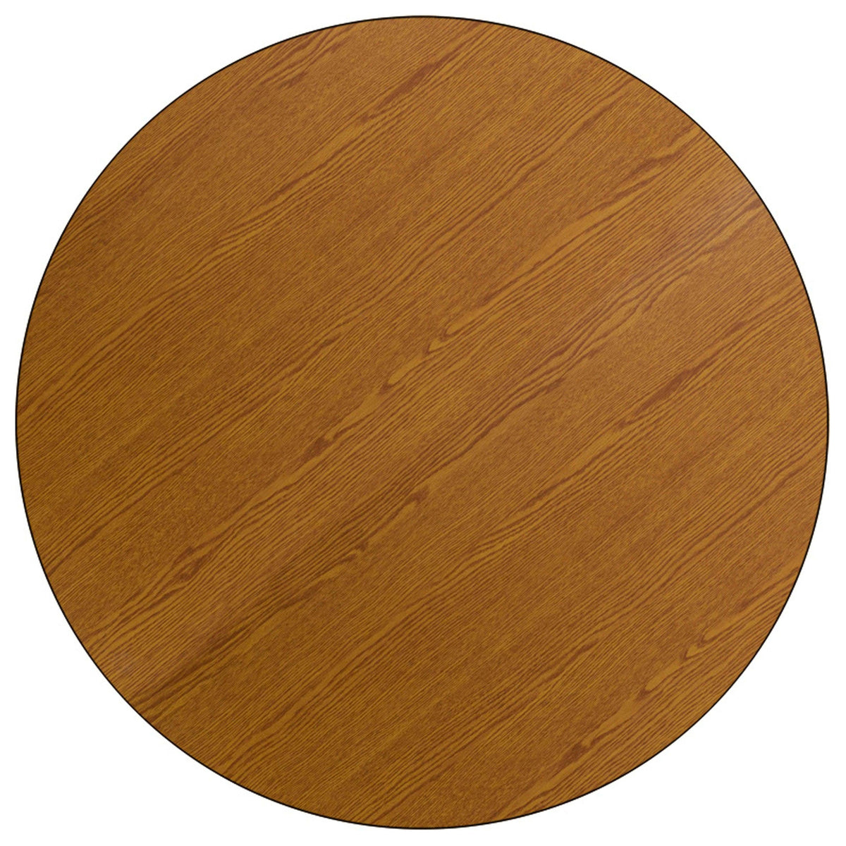 Oak |#| 48inch Round Oak Thermal Laminate Activity Table - Standard Height Adjustable Legs