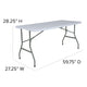 4.97-Foot Bi-Fold Granite White Plastic Folding Table with Handle - Event Table