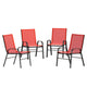 Red |#| 4 Pack Red Outdoor Stack Chair with Flex Comfort Material - Patio Stack Chair