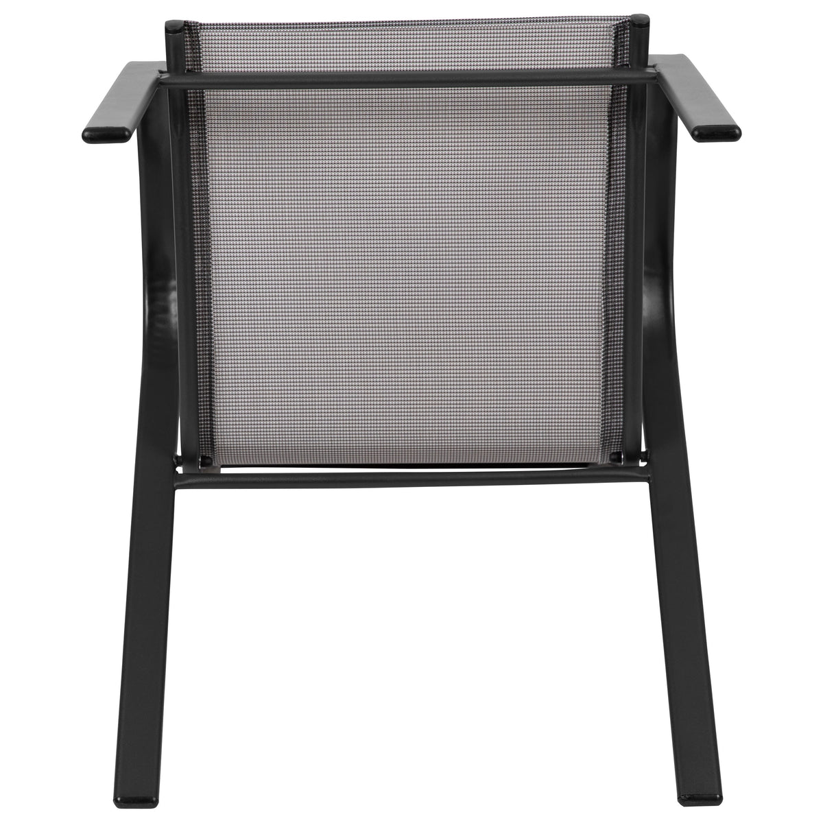 Gray |#| 4 Pack Gray Outdoor Stack Chair with Flex Comfort Material - Patio Stack Chair