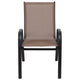 Brown |#| 4 Pack Brown Outdoor Stack Chair with Flex Comfort Material - Patio Stack Chair