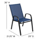 Navy |#| 4 Pack Navy Outdoor Stack Chair with Flex Comfort Material - Patio Stack Chair