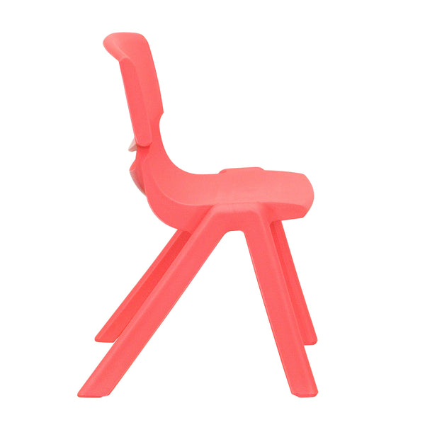 Red |#| 4 Pack Red Plastic Stack School Chair with 12inch Seat Height - Kids Chair